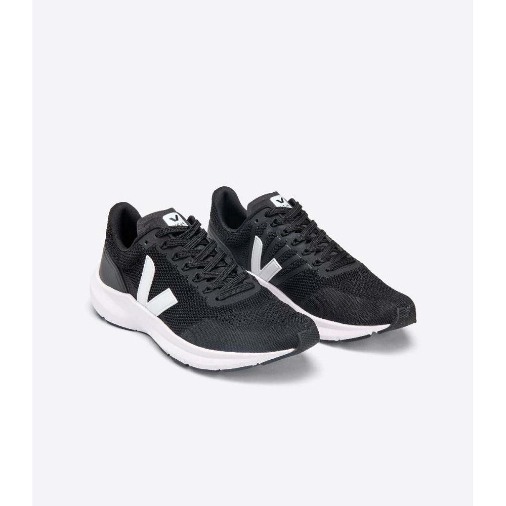 Veja MARLIN V-KNIT Men's Running Shoes Black/White | CA 141WNB